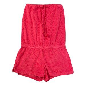 Vintage Juicy Couture Hot Pink Romper Terry Cloth Y2K - XS